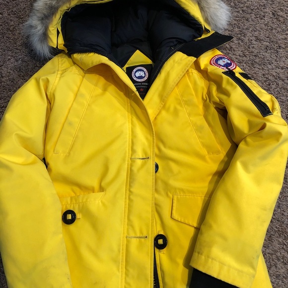 yellow goose jacket
